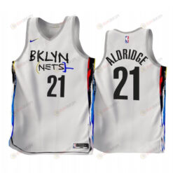 LaMarcus Aldridge 2022-23 Brooklyn Nets White 21 City Edition Jersey - Men Jersey