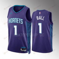 LaMelo Ball 1 2022-23 Charlotte Hornets Purple Statement Edition Men Jersey Swingman