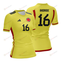 Lady Andrade 16 Colombia 2023 Women Home Jersey - Yellow - All Over Printed Jersey