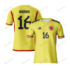 Lady Andrade 16 Colombia 2023 Youth Home Jersey - Yellow - All Over Printed Jersey