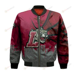 Lafayette Leopards Bomber Jacket 3D Printed Basketball Net Grunge Pattern