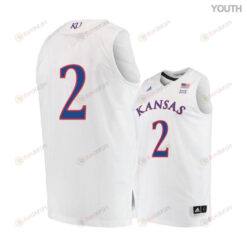 Lagerald Vick 2 Kansas Jayhawks Basketball Youth Jersey - White