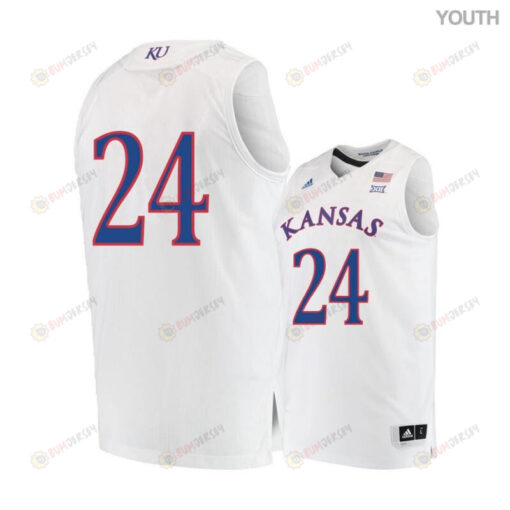 Lagerald Vick 24 Kansas Jayhawks Basketball Youth Jersey - White