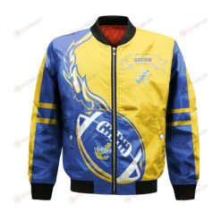 Lake Superior State Lakers Bomber Jacket 3D Printed Flame Ball Pattern