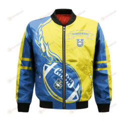 Lakehead Thunderwolves Bomber Jacket 3D Printed Flame Ball Pattern