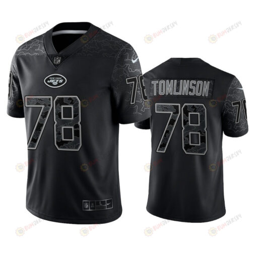 Laken Tomlinson 78 New York Jets Black Reflective Limited Jersey - Men