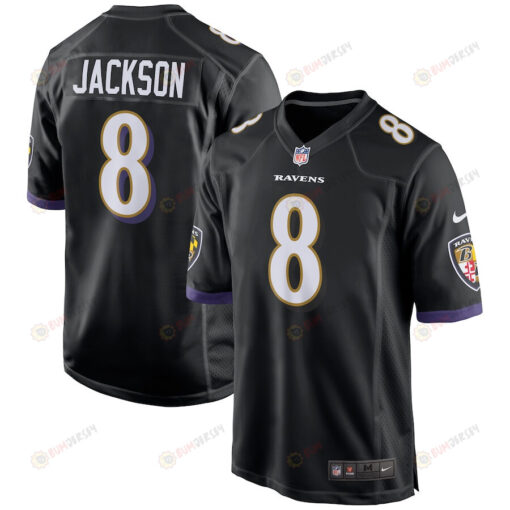 Lamar Jackson 8 Baltimore Ravens Game Jersey - Black