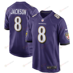 Lamar Jackson 8 Baltimore Ravens Game Player Jersey - Purple