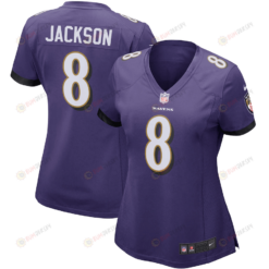 Lamar Jackson 8 Baltimore Ravens Women's Game Player Jersey - Purple