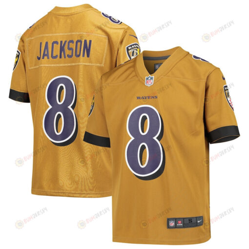 Lamar Jackson Baltimore Ravens Youth Inverted Game Jersey - Gold