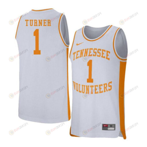 Lamonte Turner 1 Tennessee Volunteers Retro Elite Basketball Men Jersey - White