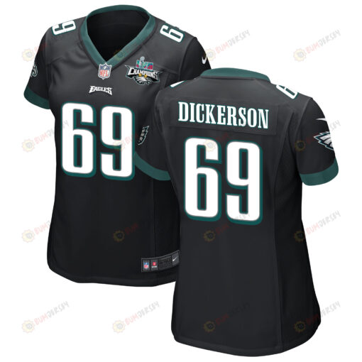 Landon Dickerson 69 Philadelphia Eagles Super Bowl LVII Champions 2 Stars WoMen's Jersey - Black