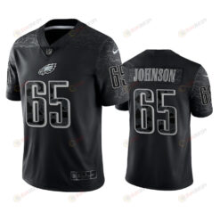 Lane Johnson 65 Philadelphia Eagles Black Reflective Limited Jersey - Men