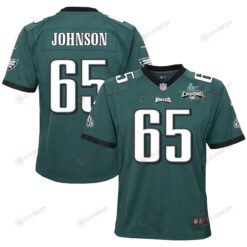 Lane Johnson 65 Philadelphia Eagles Super Bowl LVII Champions 2 Stars 2 Stars Youth Jersey - Black