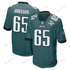 Lane Johnson 65 Philadelphia Eagles Super Bowl LVII Champions 2 Stars Men's Jersey - Midnight Green