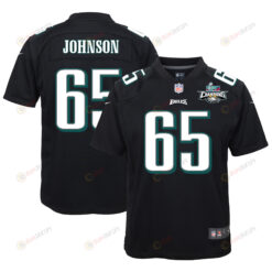 Lane Johnson 65 Philadelphia Eagles Super Bowl LVII Champions 2 Stars Youth Jersey - Black