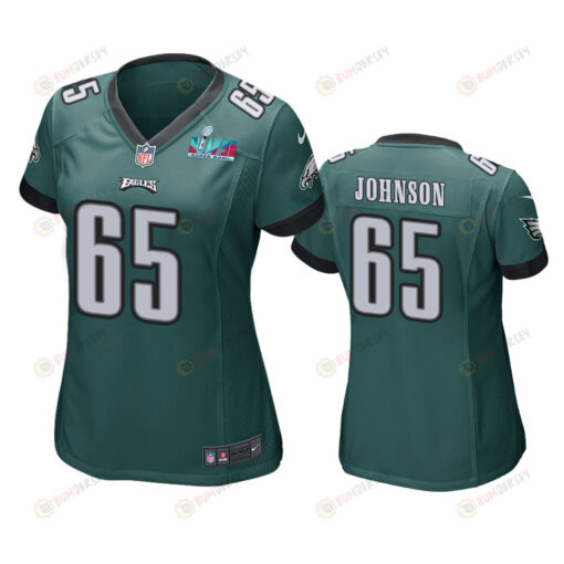 Lane Johnson 65 Philadelphia Eagles Super Bowl LVII Game Jersey - Women Green