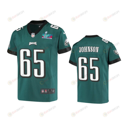 Lane Johnson 65 Philadelphia Eagles Youth Super Bowl LVII Game Jersey - Green