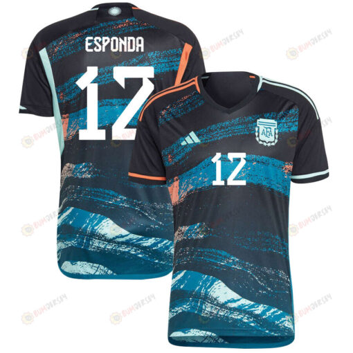 Lara Esponda 12 Argentina Women's National Team 2023-24 World Cup Away Men Jersey