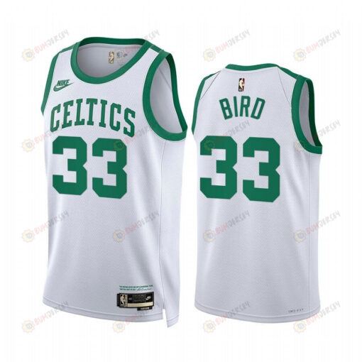 Larry Bird Boston Celtics Classic Edition White 33 Jersey Year Zero - Men Jersey