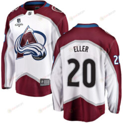 Lars Eller 20 Colorado Avalanche Stanley Cup 2023 Playoffs Patch Away Breakaway Men Jersey - White