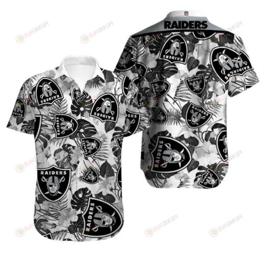 Las Vegas Raider Short Sleeve Curved Hawaiian Shirt