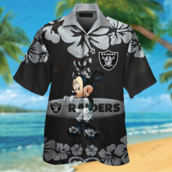 Las Vegas Raiders And Minnie Mouse Hawaiian Shirt Set