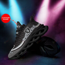 Las Vegas Raiders Custom Name 3D Max Soul Sneaker Shoes In Black