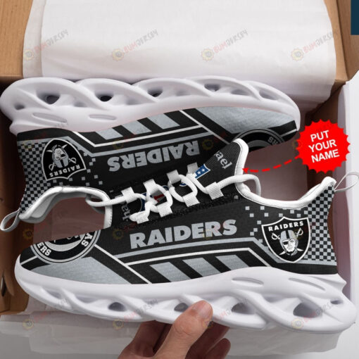 Las Vegas Raiders Custom Name Logo Pattern 3D Max Soul Sneaker Shoes