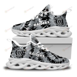 Las Vegas Raiders Custom Name Logo Pattern 3D Max Soul Sneaker Shoes In Gray And Black