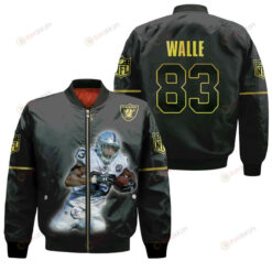 Las Vegas Raiders Darren Waller Pattern Bomber Jacket - Black