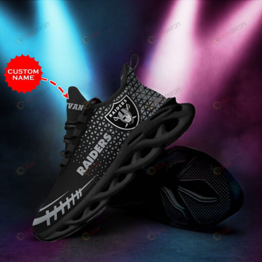 Las Vegas Raiders Geometric Pattern Custom Name 3D Max Soul Sneaker Shoes