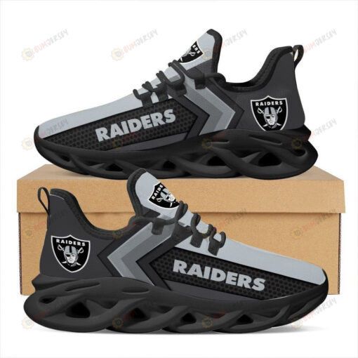 Las Vegas Raiders Logo Black Gray 3D Max Soul Sneaker Shoes