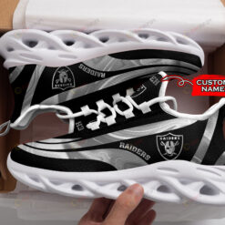 Las Vegas Raiders Logo Color Stripe Pattern Custom Name 3D Max Soul Sneaker Shoes