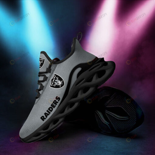 Las Vegas Raiders Logo Pattern 3D Max Soul Sneaker Shoes In Gray