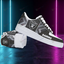 Las Vegas Raiders Logo Pattern Air Force 1 Printed In Black