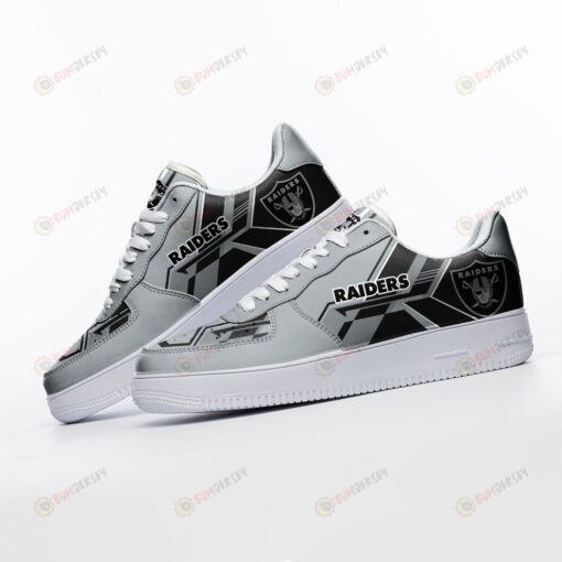 Las Vegas Raiders Logo Pattern Air Force 1 Printed In Gray