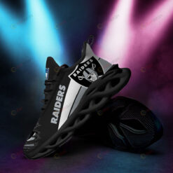 Las Vegas Raiders Logo Torn Pattern 3D Max Soul Sneaker Shoes In Black