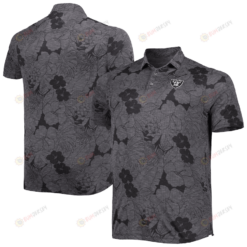 Las Vegas Raiders Men Polo Shirt Floral Flowers Pattern Printed - Black