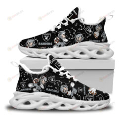 Las Vegas Raiders Mickey Logo Custom Name Pattern 3D Max Soul Sneaker Shoes