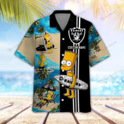Las Vegas Raiders Simpsons Custom Name Hawaiian Shirt Set