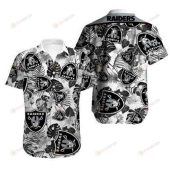 Las Vegas Raiders Trendy Curved Hawaiian Shirt In Black White