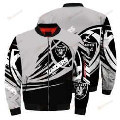 Las Vegas Raiders Ultra-Ball Pattern Bomber Jacket - Black And Grey