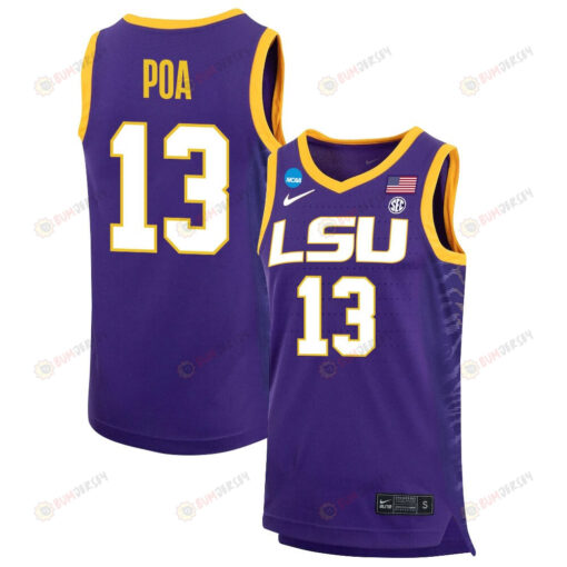 Last-Tear Poa 13 LSU Tigers 2023 NCAA Basketball Jersey - Purple