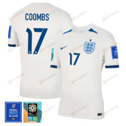 Laura Coombs 17 England 1 Star FIFA Patch Women's National Team 2023-24 World Cup Home Men Jersey