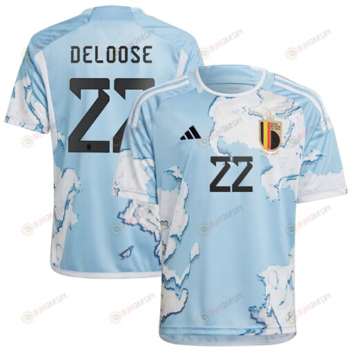 Laura Deloose 22 Belgium 2023 National Team Away Youth Jersey