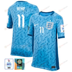 Lauren Hemp 11 England 1 Star FIFA Patch Women's National Team 2023-24 World Cup Away Jersey