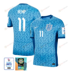 Lauren Hemp 11 England 1 Star FIFA Patch Women's National Team 2023-24 World Cup Away Men Jersey