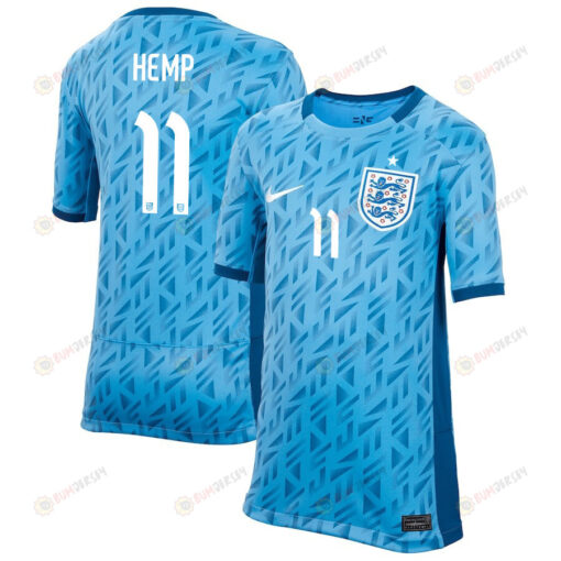 Lauren Hemp 11 England 1 Star Women's National Team 2023-24 World Cup Away Jersey