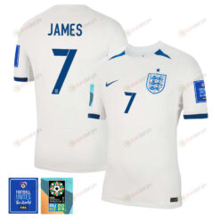 Lauren James 7 England 1 Star FIFA Patch Women's National Team 2023-24 World Cup Home Men Jersey